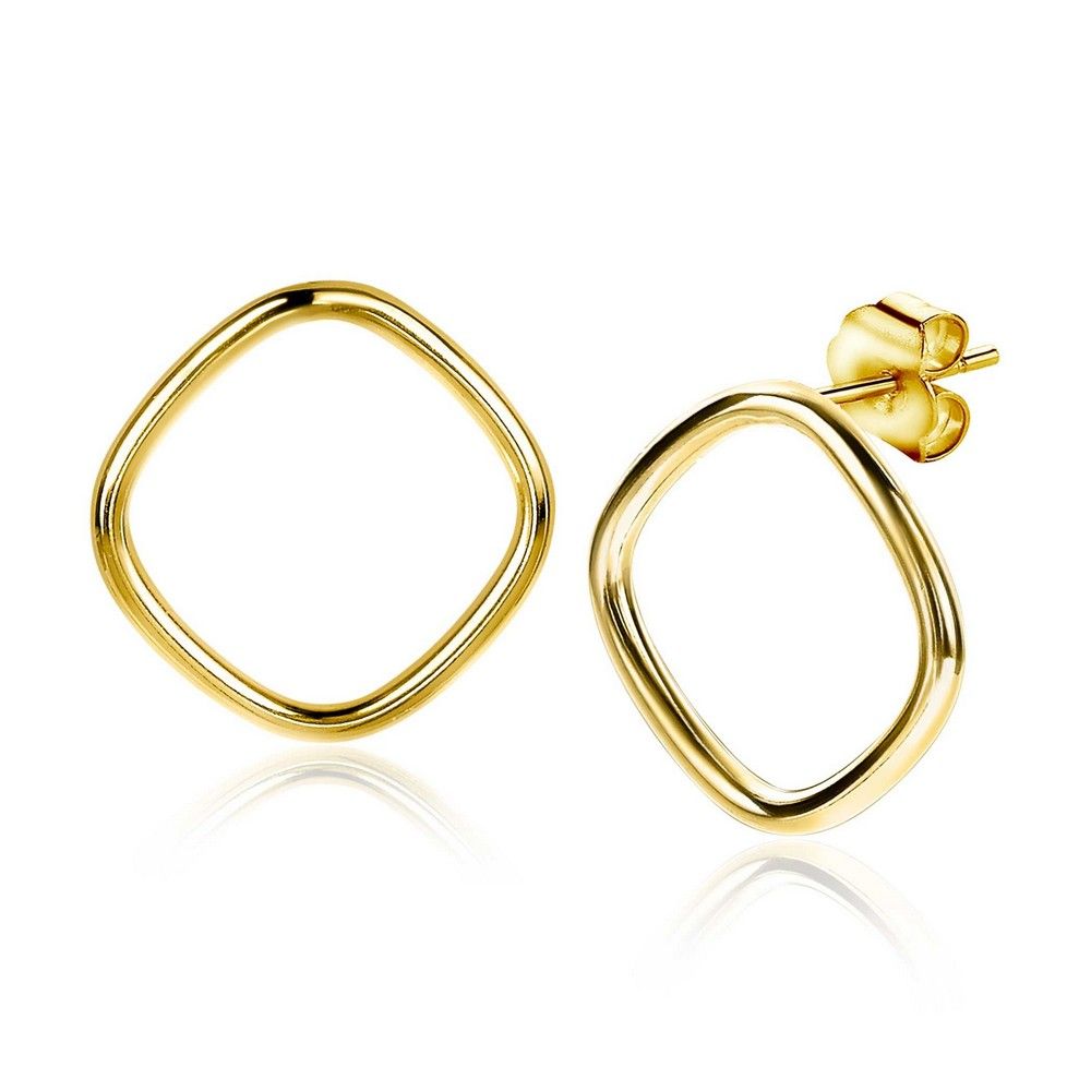 Zinzi zilveren oorstekers geelverguld vierkant open 22mm ZIO2094G, exclusief en kwalitatief hoogwaardig. Ontdek nu!