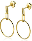 Zinzi zilveren oorhangers 14K geel verguld 45mm ronde cirkel 28mm ZIO2163G, exclusief en kwalitatief hoogwaardig. Ontdek nu!