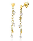 Zinzi zilveren oorhangers 50mm 14K geel verguld ronde plaatjes en witte parels ZIO2186G, exclusief en kwalitatief hoogwaardig. Ontdek nu!