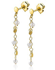 Zinzi zilveren oorhangers 50mm 14K geel verguld ronde plaatjes en witte parels ZIO2186G, exclusief en kwalitatief hoogwaardig. Ontdek nu!