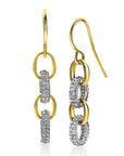 Zinzi zilveren luxe oorhangers 14K geel verguld 35mm ovale schakels witte zirkonia ZIO2203Y, exclusief en kwalitatief hoogwaardig. Ontdek nu!