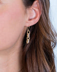 Zinzi zilveren luxe oorhangers 14K geel verguld 35mm ovale schakels witte zirkonia ZIO2203Y, exclusief en kwalitatief hoogwaardig. Ontdek nu!