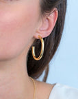 Zinzi zilveren oorringen 14K geel verguld open vorm 40x4mm ovaal ZIO2233G, exclusief en kwalitatief hoogwaardig. Ontdek nu!