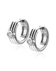 Zinzi zilveren luxe oorringen drie gladde banen en witte ronde zirkonia 15x4mm ZIO2241, exclusief en kwalitatief hoogwaardig. Ontdek nu!