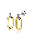 Zinzi zilveren oorstekers extra 14K geel verguld ovaal witte zirkonia's 13mm ZIO2248, exclusief en kwalitatief hoogwaardig. Ontdek nu!