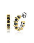 Zinzi zilveren oorsieraden bicolor vierkant en ronde zwarte zirkonia's 16mm ZIO2252, exclusief en kwalitatief hoogwaardig. Ontdek nu!