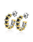 Zinzi zilveren oorsieraden bicolor vierkant en ronde zwarte zirkonia's 16mm ZIO2252, exclusief en kwalitatief hoogwaardig. Ontdek nu!
