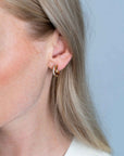 Zinzi zilveren multi-look oorstekers extra 14K geel verguld twee banen met witte zirkonia's 15mm ZIO2254, exclusief en kwalitatief hoogwaardig. Ontdek nu!