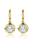 Zinzi zilveren oorhangers geelverguld witte zirkonia 11mm ZIO2, exclusief en kwalitatief hoogwaardig. Ontdek nu!