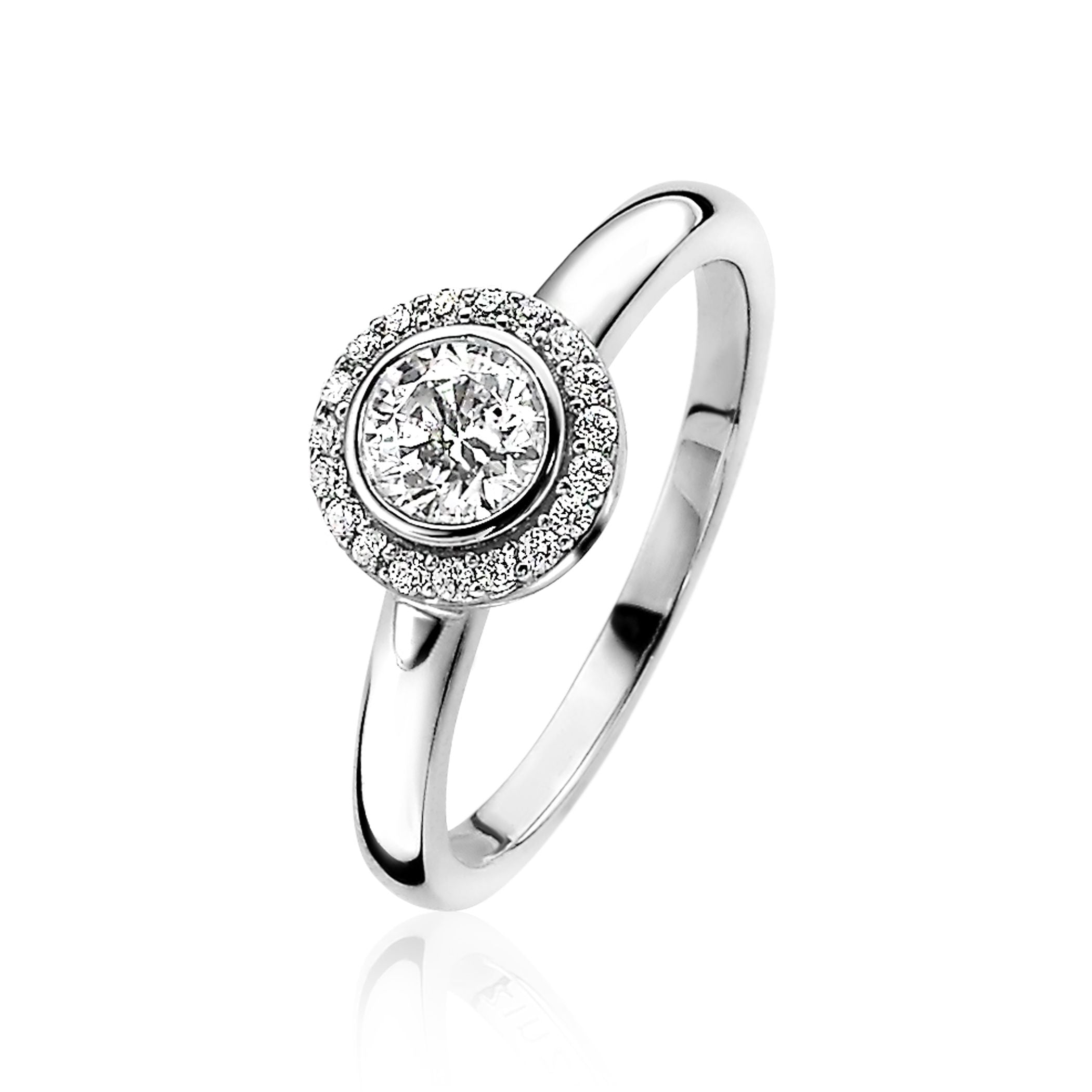 ZINZI Zilveren Ring wit - ZIR1392