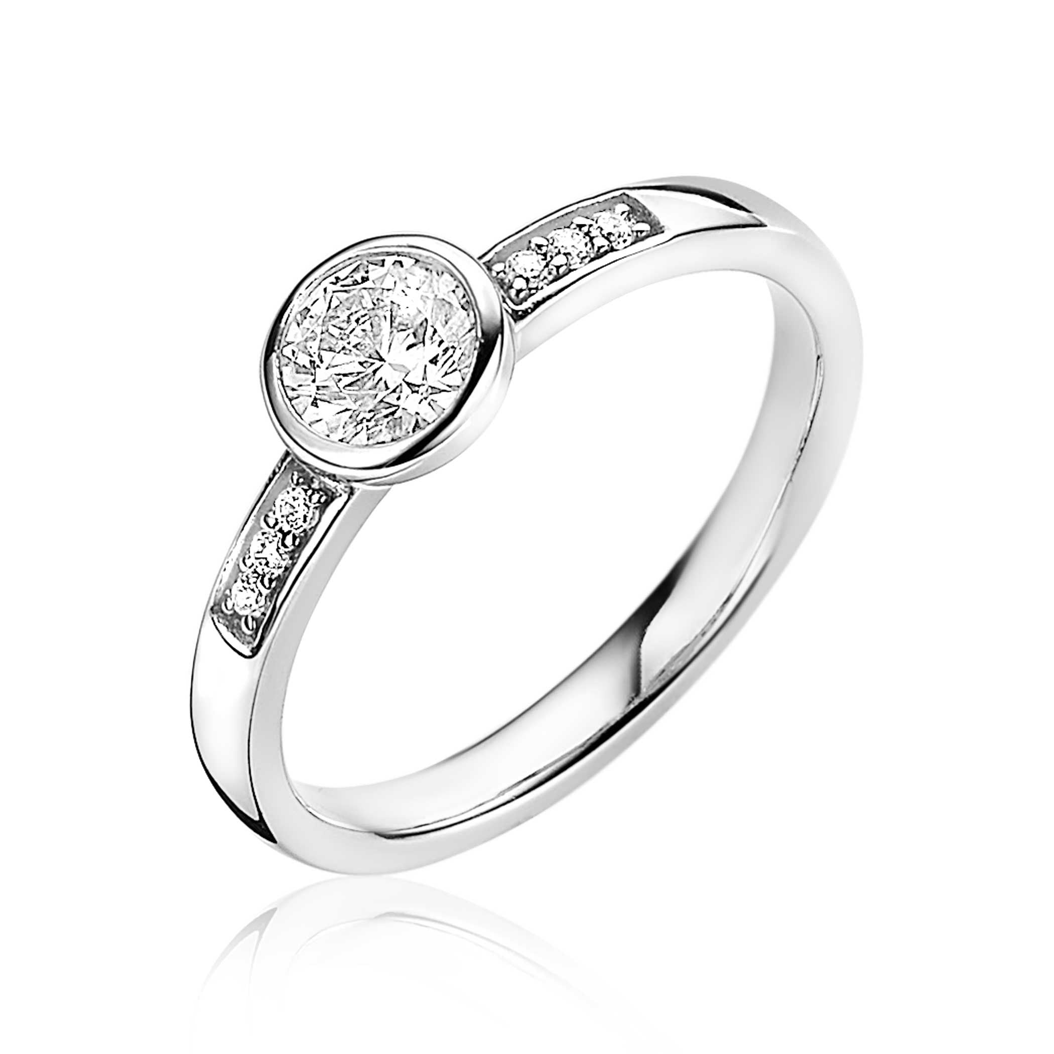 ZINZI Zilveren Ring wit - ZIR1662