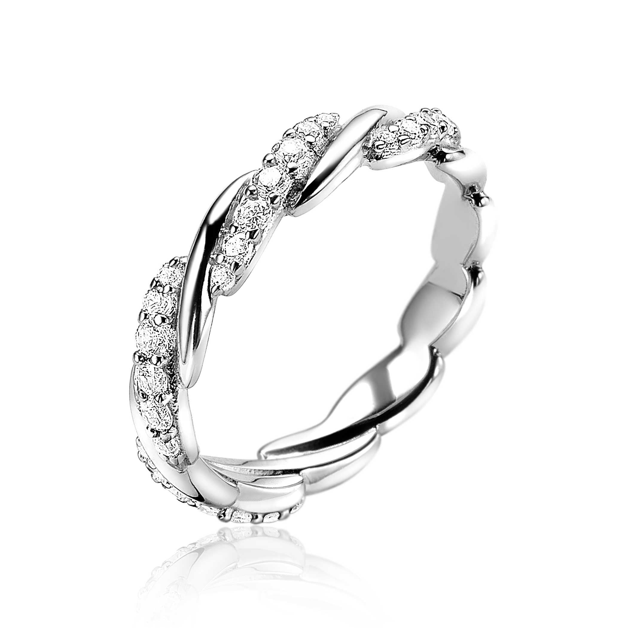 ZINZI Zilveren Ring met Witte Zirkonia - ZIR1781