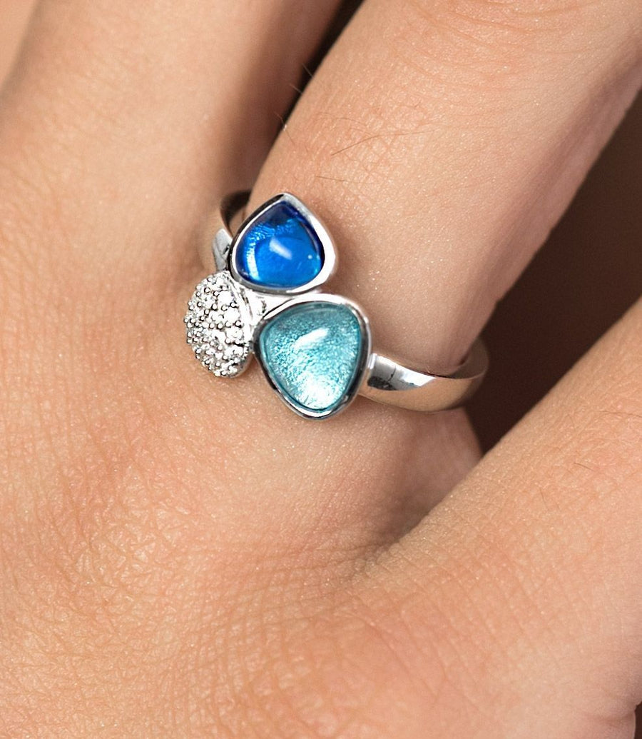ZINZI ring ZIR1786B - Zilver 925 - Kleursteen