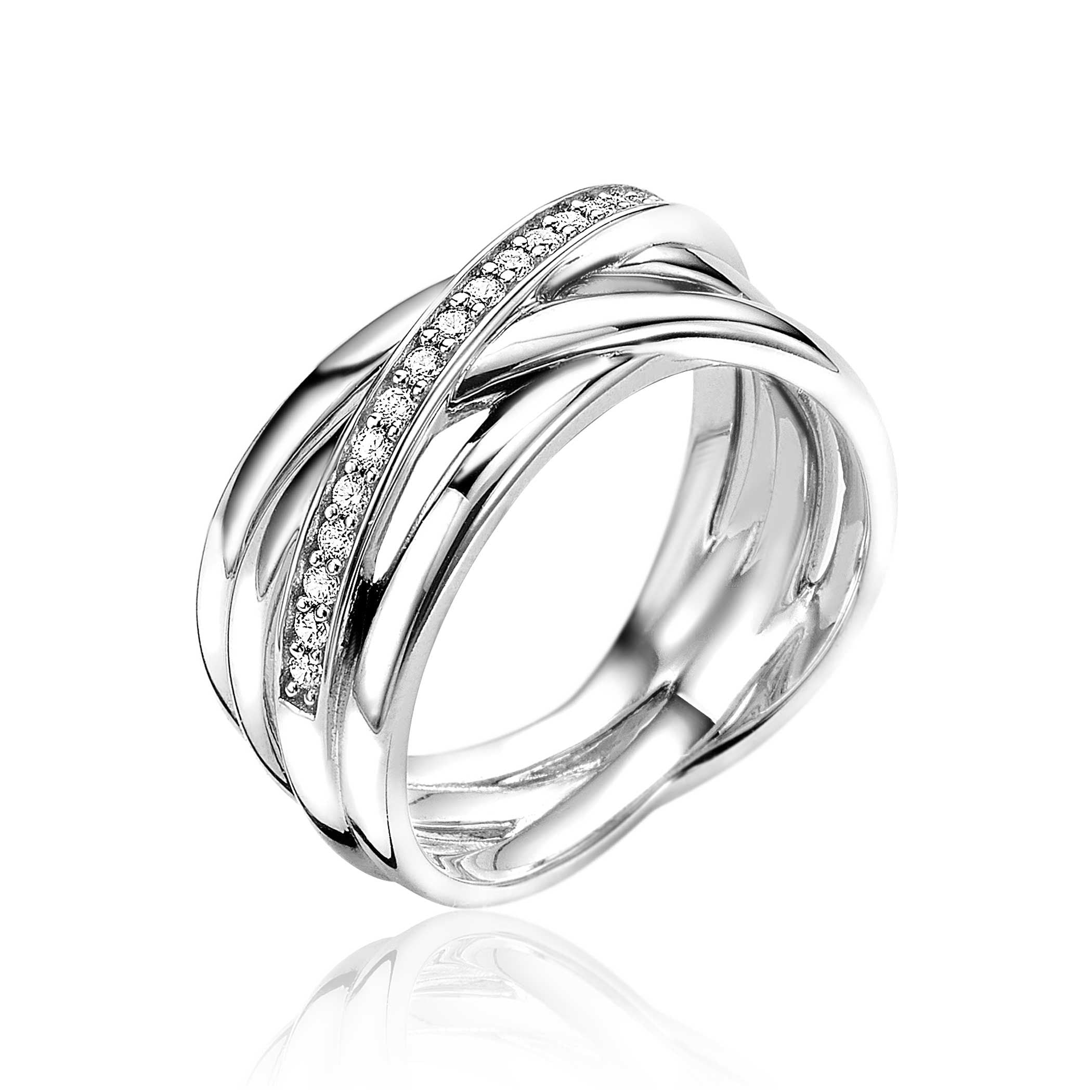 ZINZI Zilveren Ring wit - ZIR1790