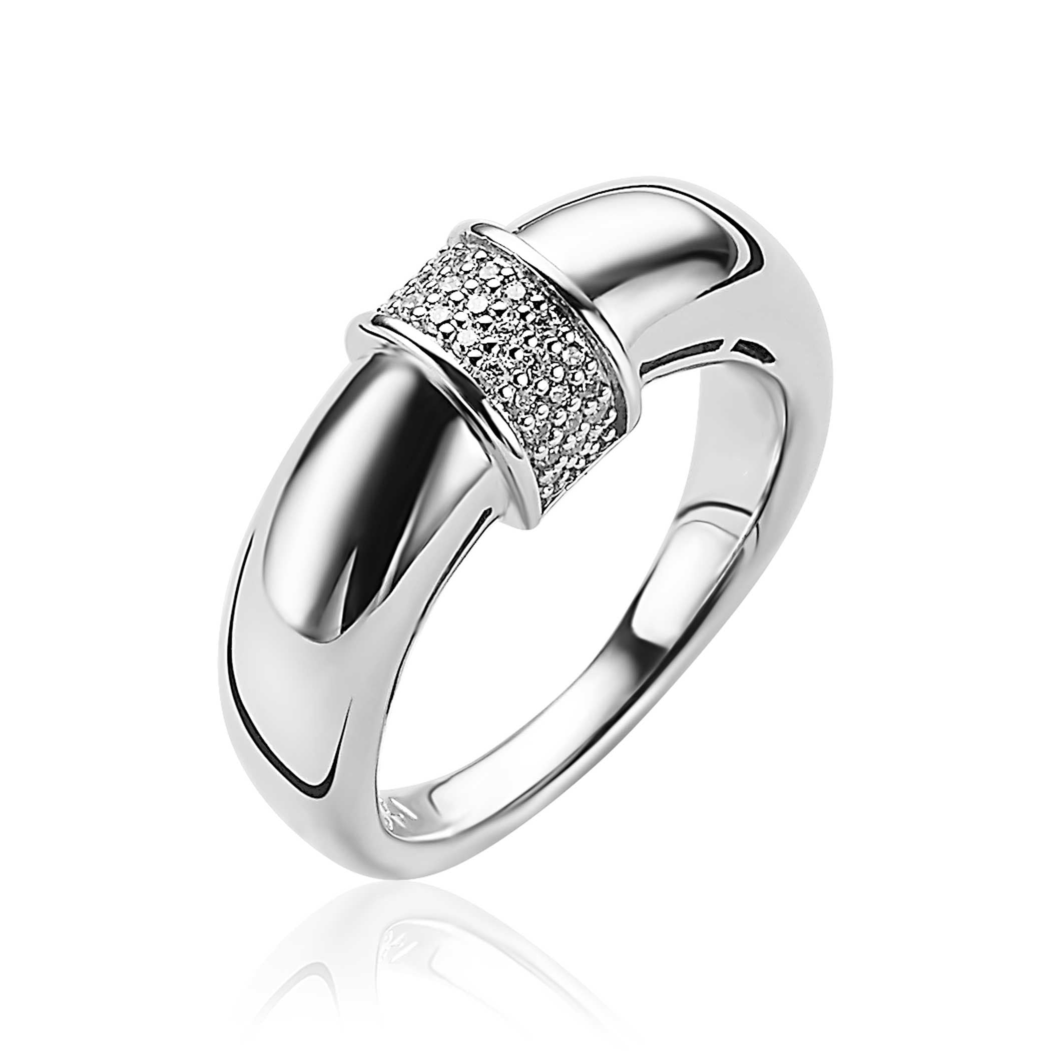 ZINZI Zilveren Ring met Witte Zirkonia - ZIR1865-54