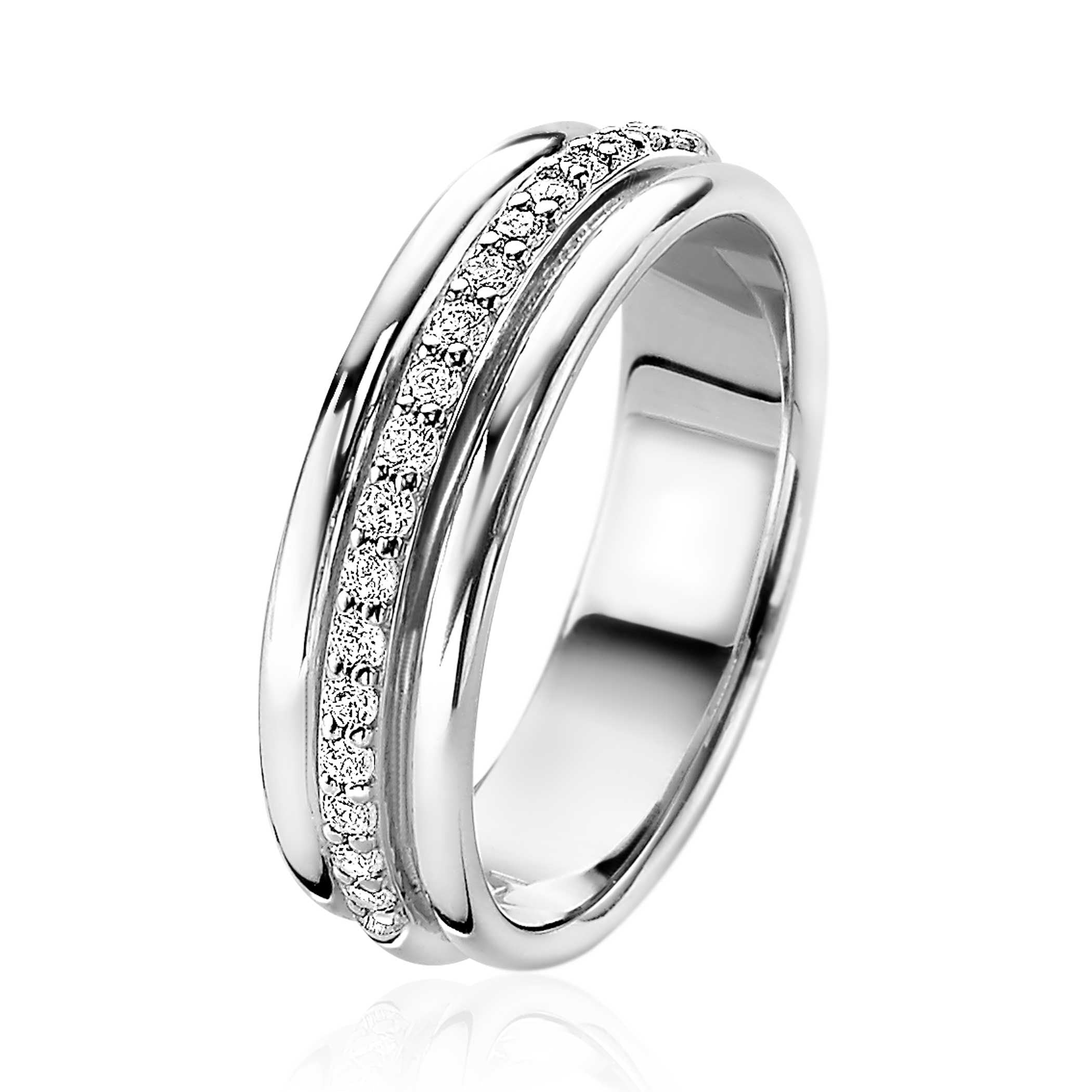 ZINZI Zilveren Ring met Witte Zirkonia - ZIR2049
