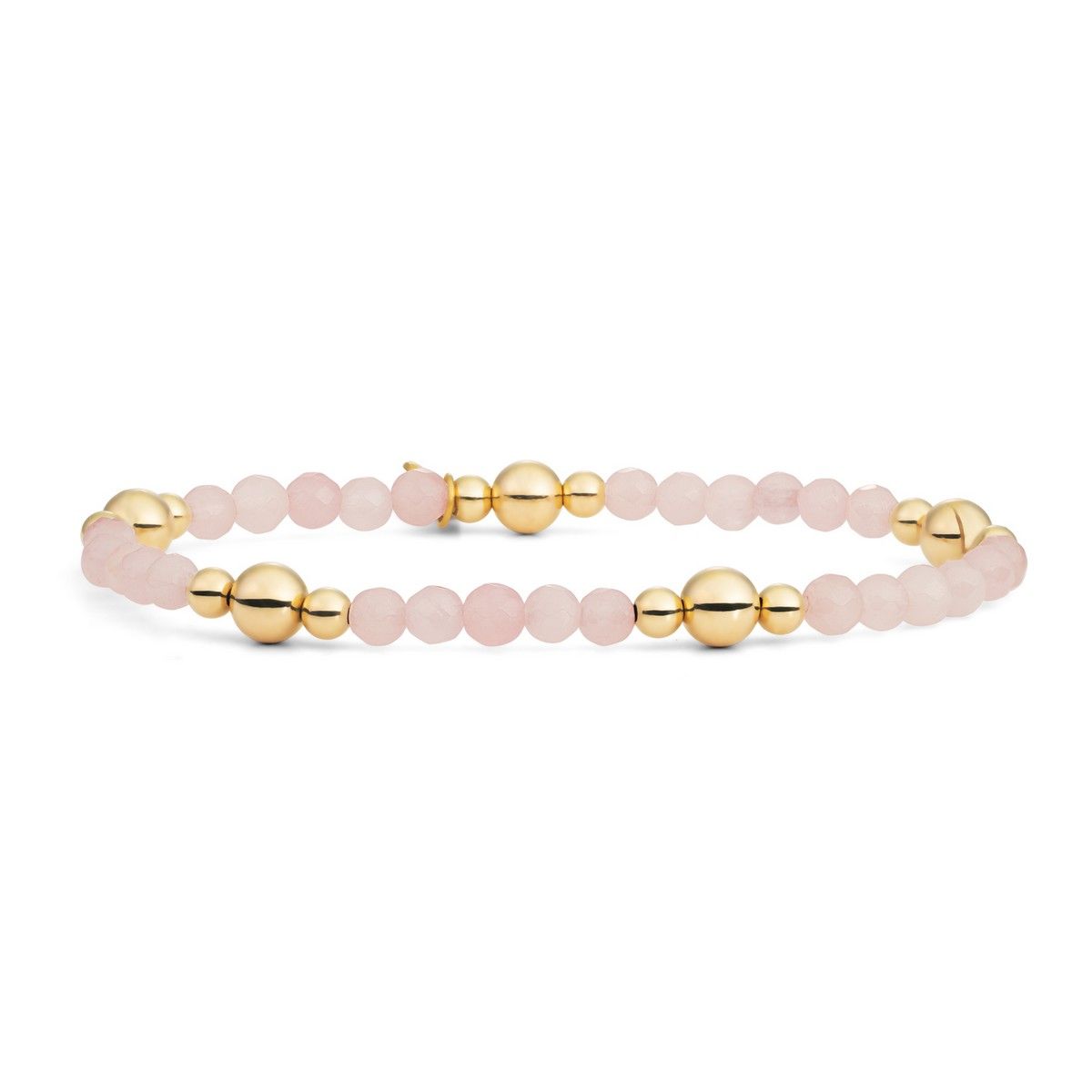 Sparkling Jewels - Armband: Rose Quartz Bold Mix - Gold BLK01G-G13, exclusief en kwalitatief hoogwaardig. Ontdek nu!