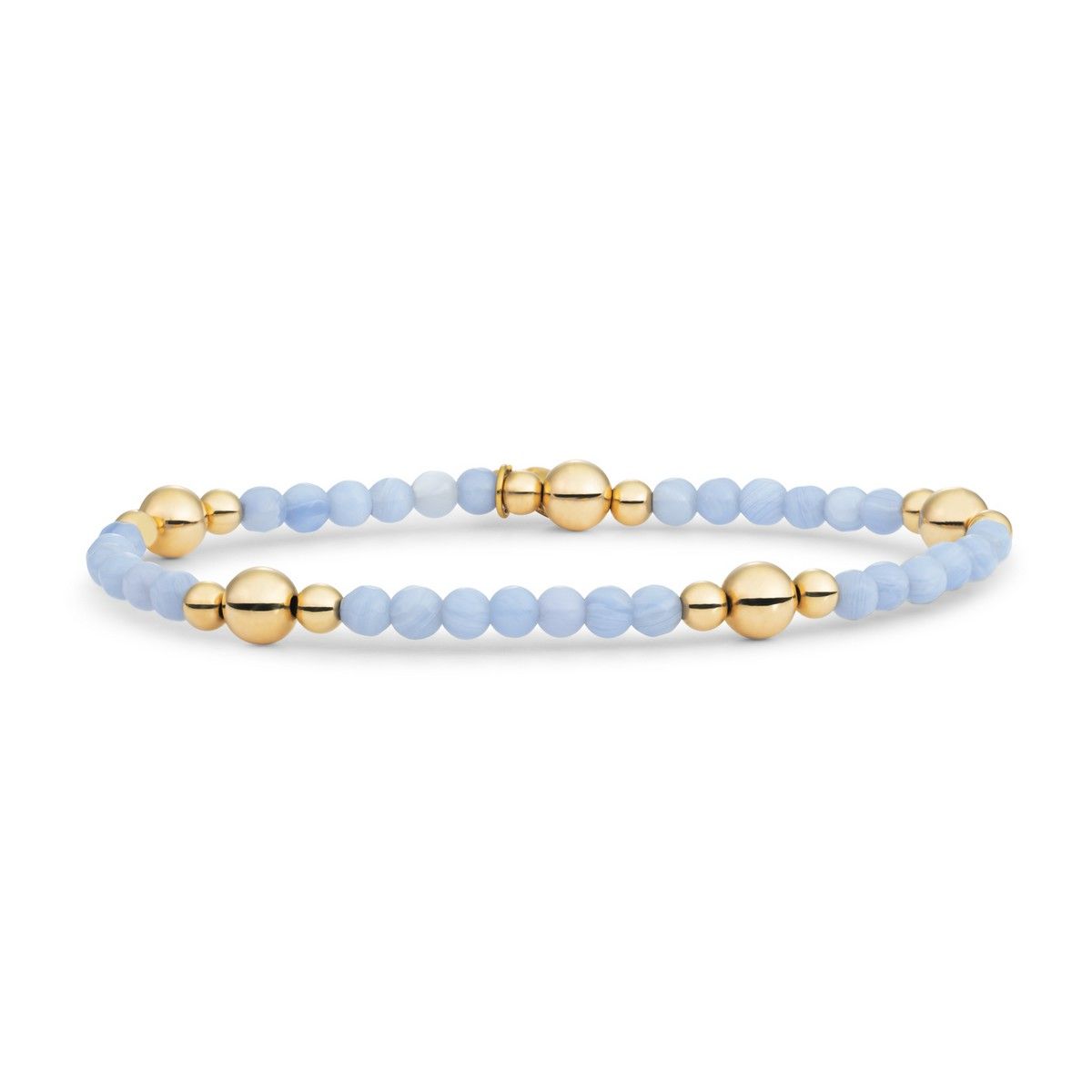Sparkling Jewels - Armband: Blue Lace Agate Bold Mix - Gold BLK01G-G47, exclusief en kwalitatief hoogwaardig. Ontdek nu!