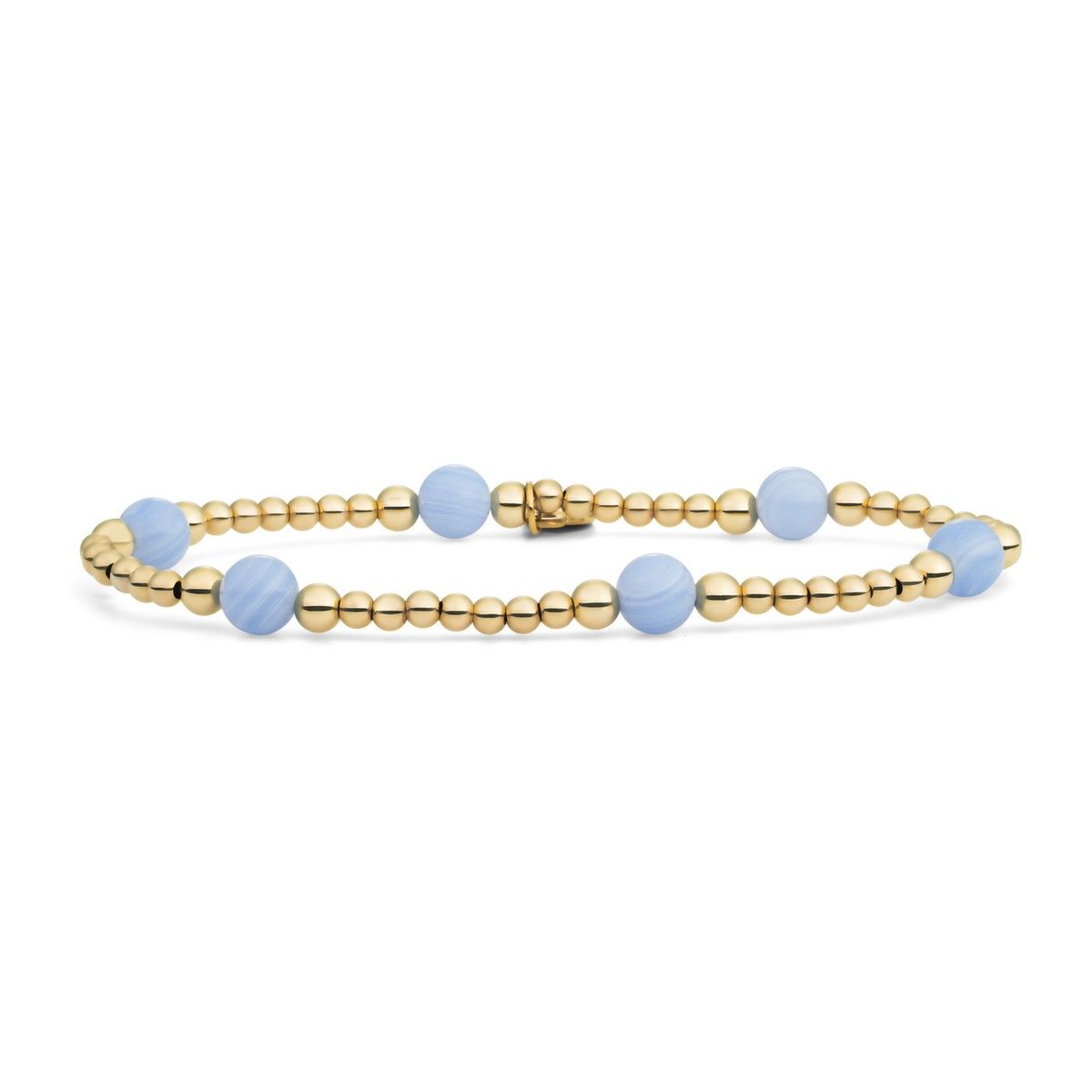 Sparkling Jewels - Armband: Blue Lace Agate Reverse Bold Mix - Gold BLK03G-G47, exclusief en kwalitatief hoogwaardig. Ontdek nu!