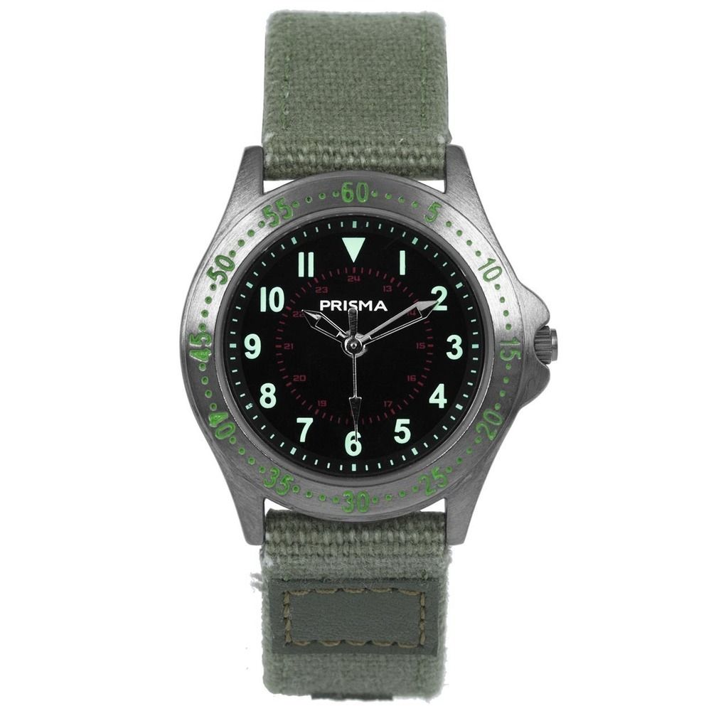 PRISMA CW.255 kinderhorloge Bolk staal canvas groen 31,5mm, exclusief en kwalitatief hoogwaardig. Ontdek nu!