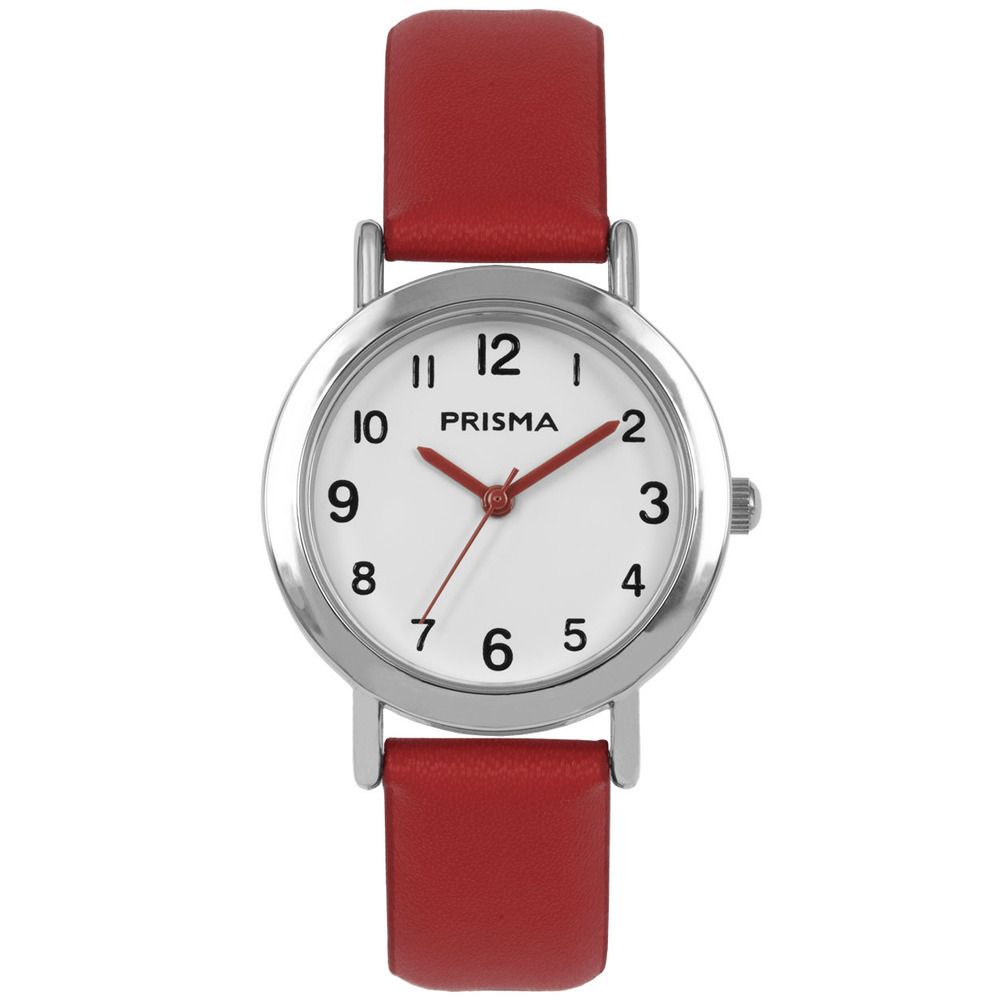 PRISMA CW.357 kinderhorloge Vera staal-leer rood 30mm, exclusief en kwalitatief hoogwaardig. Ontdek nu!