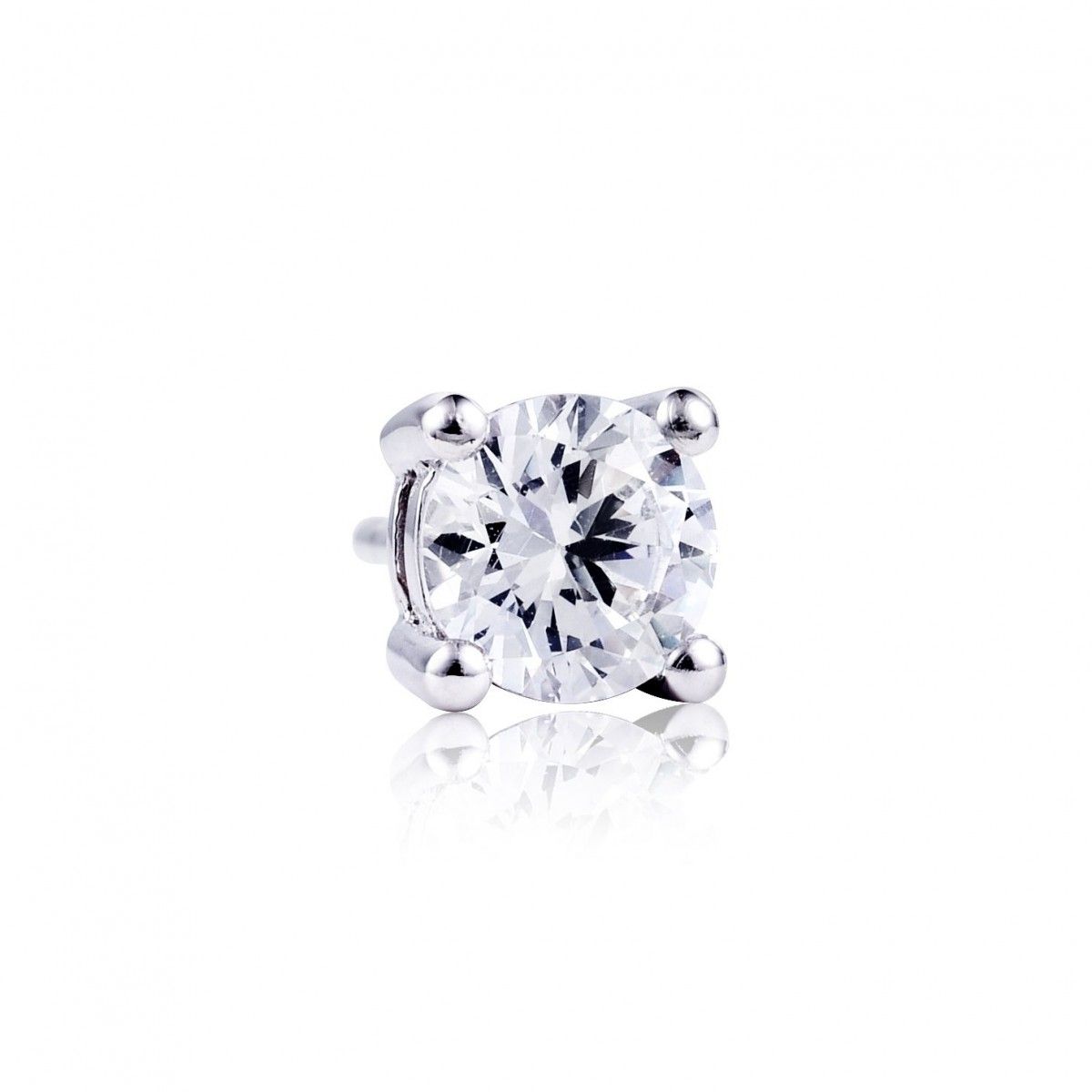 Zinzi zilveren oorknoppen ronde zirconia 6mm chatonzetting ZIO1383, exclusief en kwalitatief hoogwaardig. Ontdek nu!