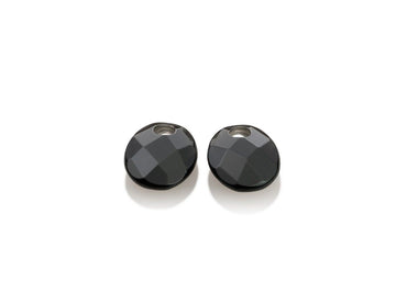 Sparkling Jewels Oorbel Edelstenen - Small Oval - Facet Onyx EAGEM07-SO