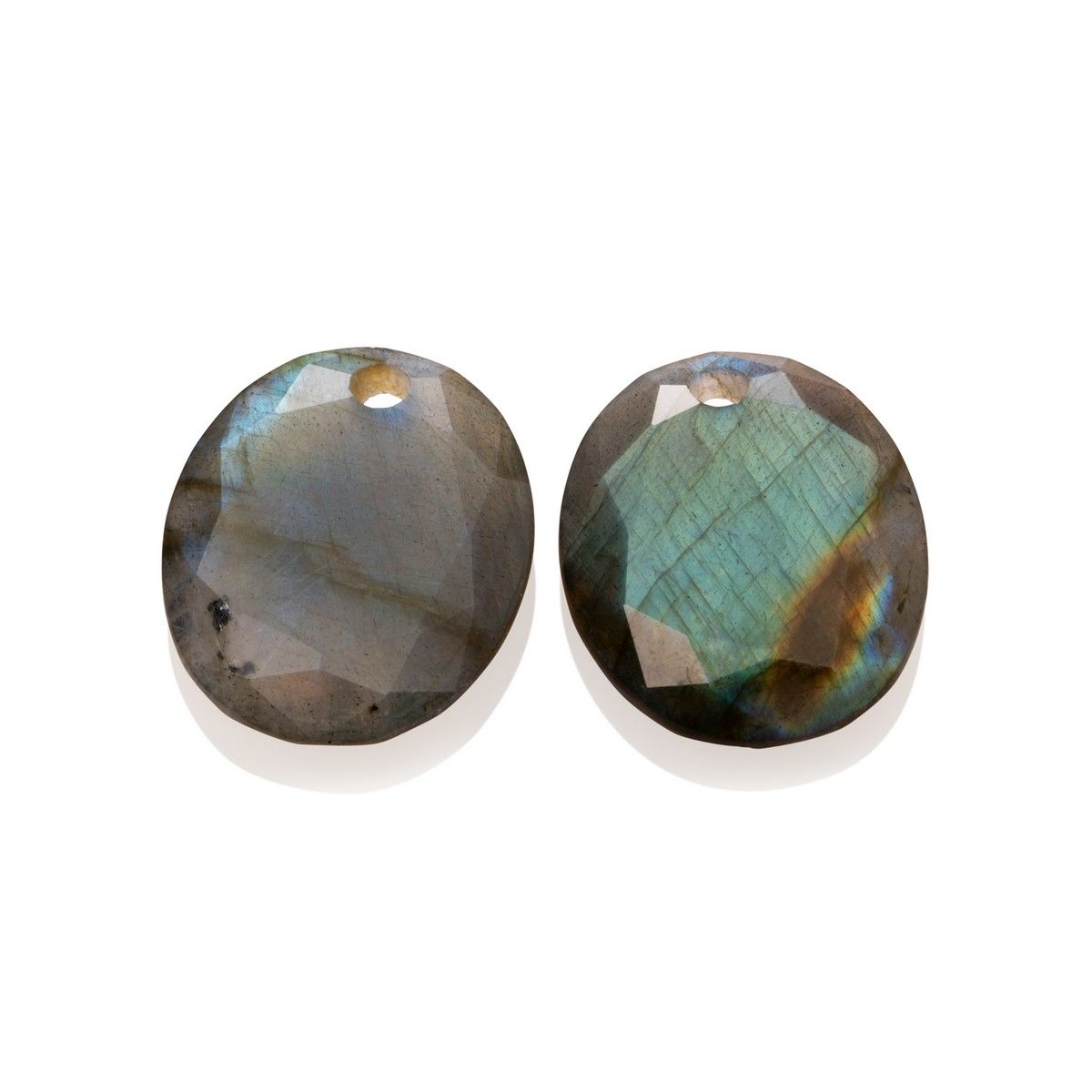 Sparkling Jewels - Oorstenen: Round Oval - Labradorite EAGEM18-RO, exclusief en kwalitatief hoogwaardig. Ontdek nu!