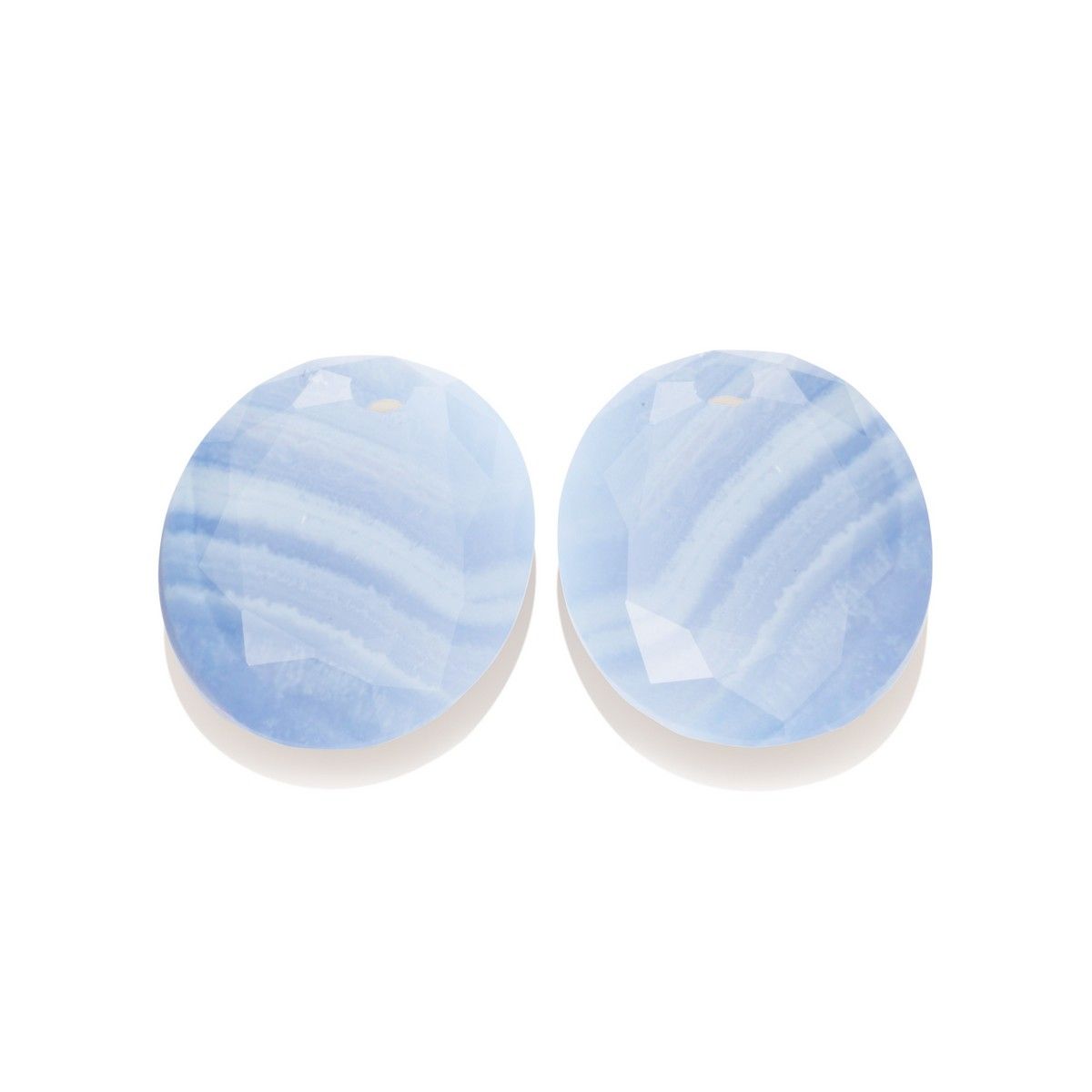 Sparkling Jewels - Oorstenen: Round Oval - Blue Lace Agate EAGEM47-RO, exclusief en kwalitatief hoogwaardig. Ontdek nu!