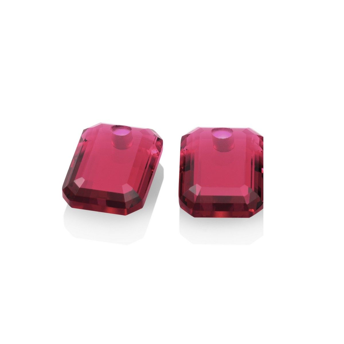 Sparkling Jewels - Oorstenen: Emerald Cut - Fuchsia Quartz EAGEM51-EC, exclusief en kwalitatief hoogwaardig. Ontdek nu!
