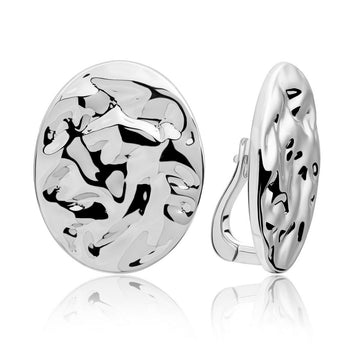 Sparkling Jewels Oorbellen | Round Oval Clip Sparkling Jewels Oorbellen -Silver EAS26