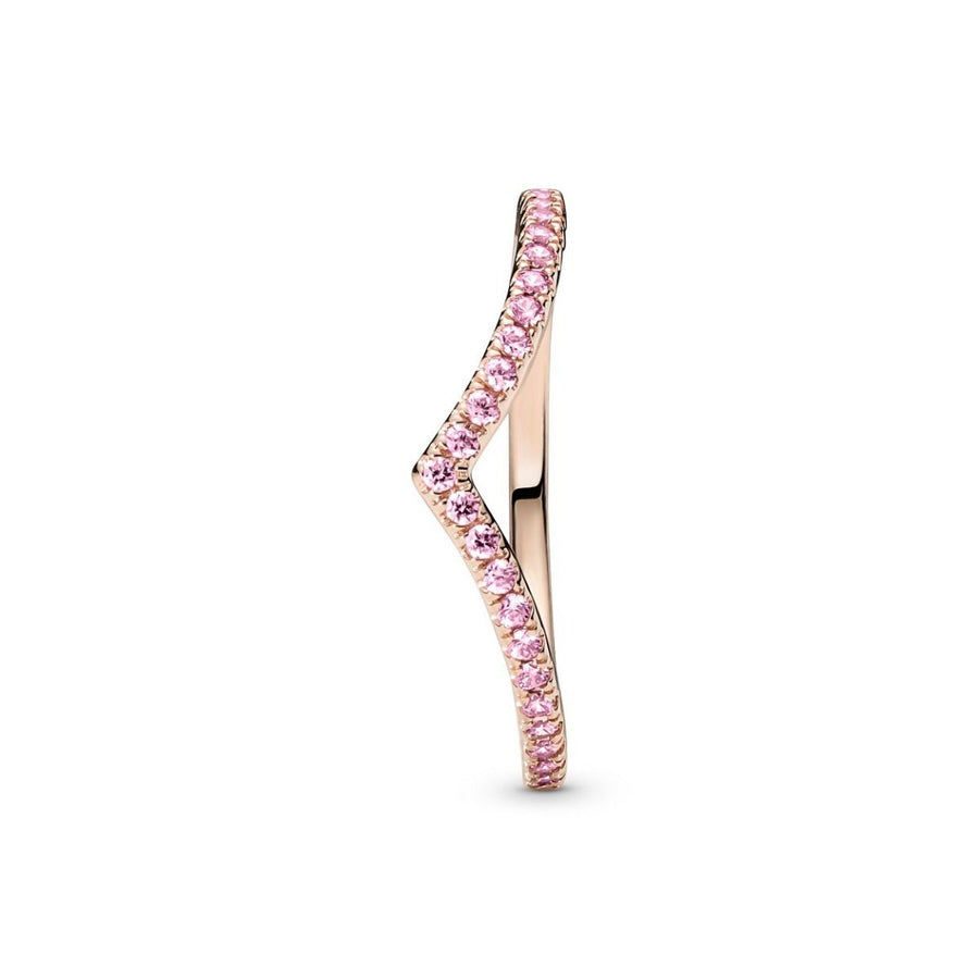 Pandora Timeless Sprankelend Roze Wishbone Ring 186316C02