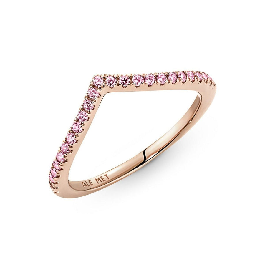 Pandora Timeless Sprankelend Roze Wishbone Ring 186316C02