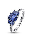 Pandora Blue Rectangular Three Stone Sparkling Ring 192389C01, exclusief en kwalitatief hoogwaardig. Ontdek nu!