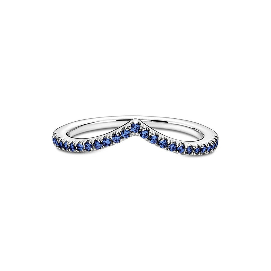Pandora Timeless Sprankelend Blauwe Wishbone Ring 196316C02