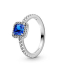 Pandora Blue Square Sparkle Halo Ring 198863C02, exclusief en kwalitatief hoogwaardig. Ontdek nu!