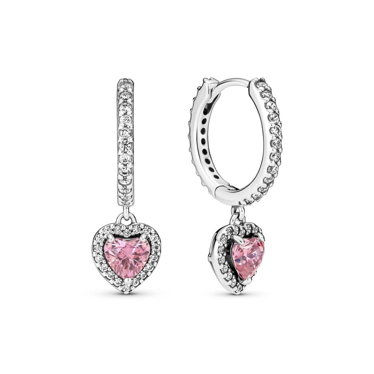 Pandora Sparkling Halo Heart Hoop Earrings 291445C01, exclusief en kwalitatief hoogwaardig. Ontdek nu!