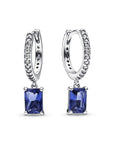 Pandora Blue Rectangular Sparkling Hoop Earrings 292381C01, exclusief en kwalitatief hoogwaardig. Ontdek nu!
