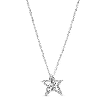 Pandora Pave Asymmetrische Ster Halsketting 390020C01