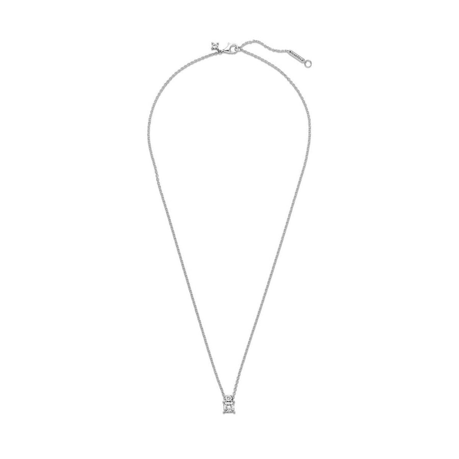 Pandora Sprankelende Halsketting met Ronde & Vierkante Hanger 390048C01