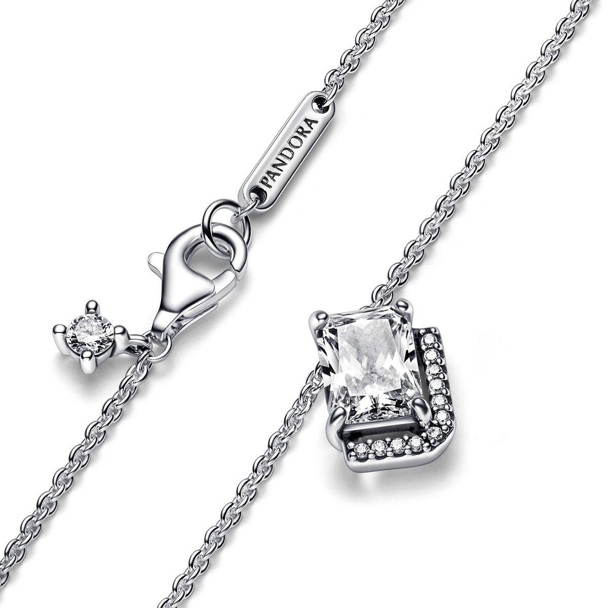 Pandora Rectangular Sparkling Halo ketting 392388C01, exclusief en kwalitatief hoogwaardig. Ontdek nu!