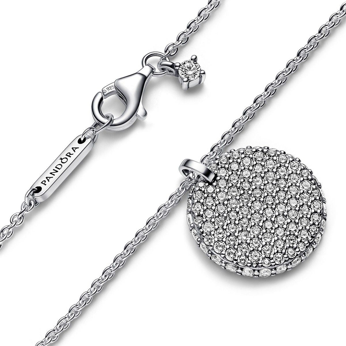 Pandora Timeless-ketting met ronde pavé hanger 392632C01, exclusief en kwalitatief hoogwaardig. Ontdek nu!