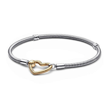 Pandora Moments Two-tone Barrel Clasp Snake Chain Bracelet 599347C00