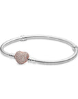 Pandora Moments Zilveren armband met Rose pavé hart 586292CZ, exclusief en kwalitatief hoogwaardig. Ontdek nu!