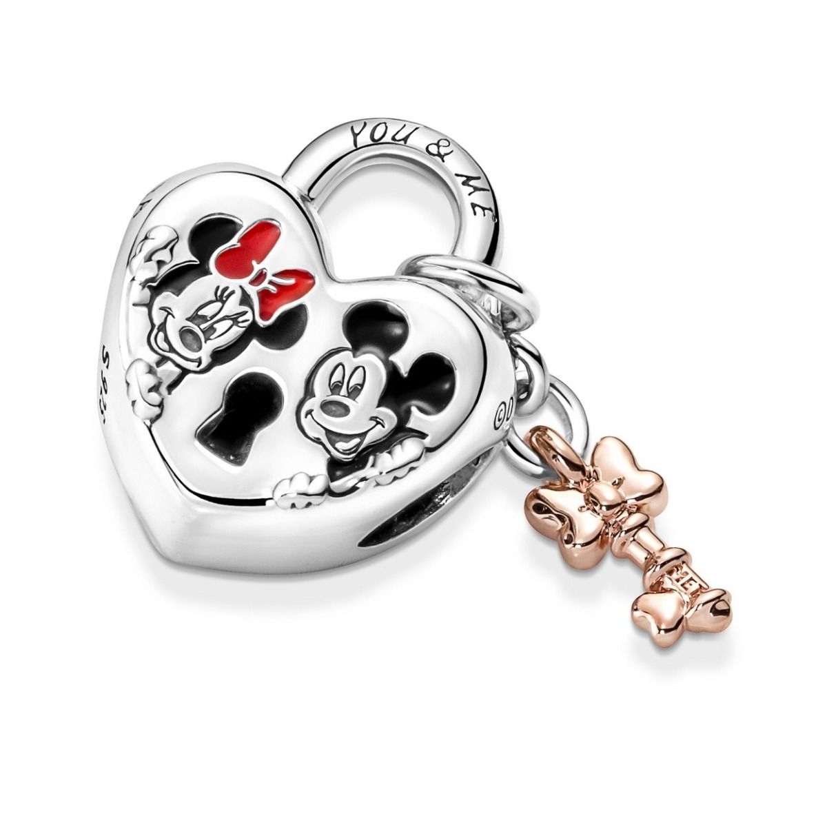 Pandora Disney Mickey Mouse &amp; Minnie Mouse Hangslot Bedel 780109C01, exclusief en kwalitatief hoogwaardig. Ontdek nu!