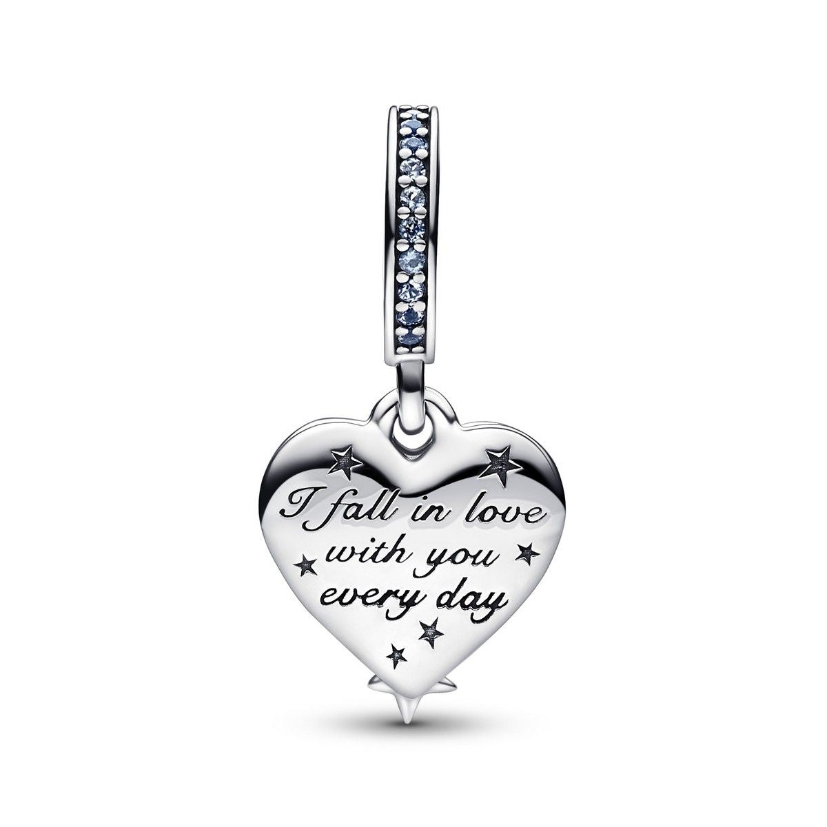 Pandora Celestial Shooting Star Heart Double Dangle Charm 792356C01, exclusief en kwalitatief hoogwaardig. Ontdek nu!