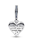 Pandora Celestial Shooting Star Heart Double Dangle Charm 792356C01, exclusief en kwalitatief hoogwaardig. Ontdek nu!