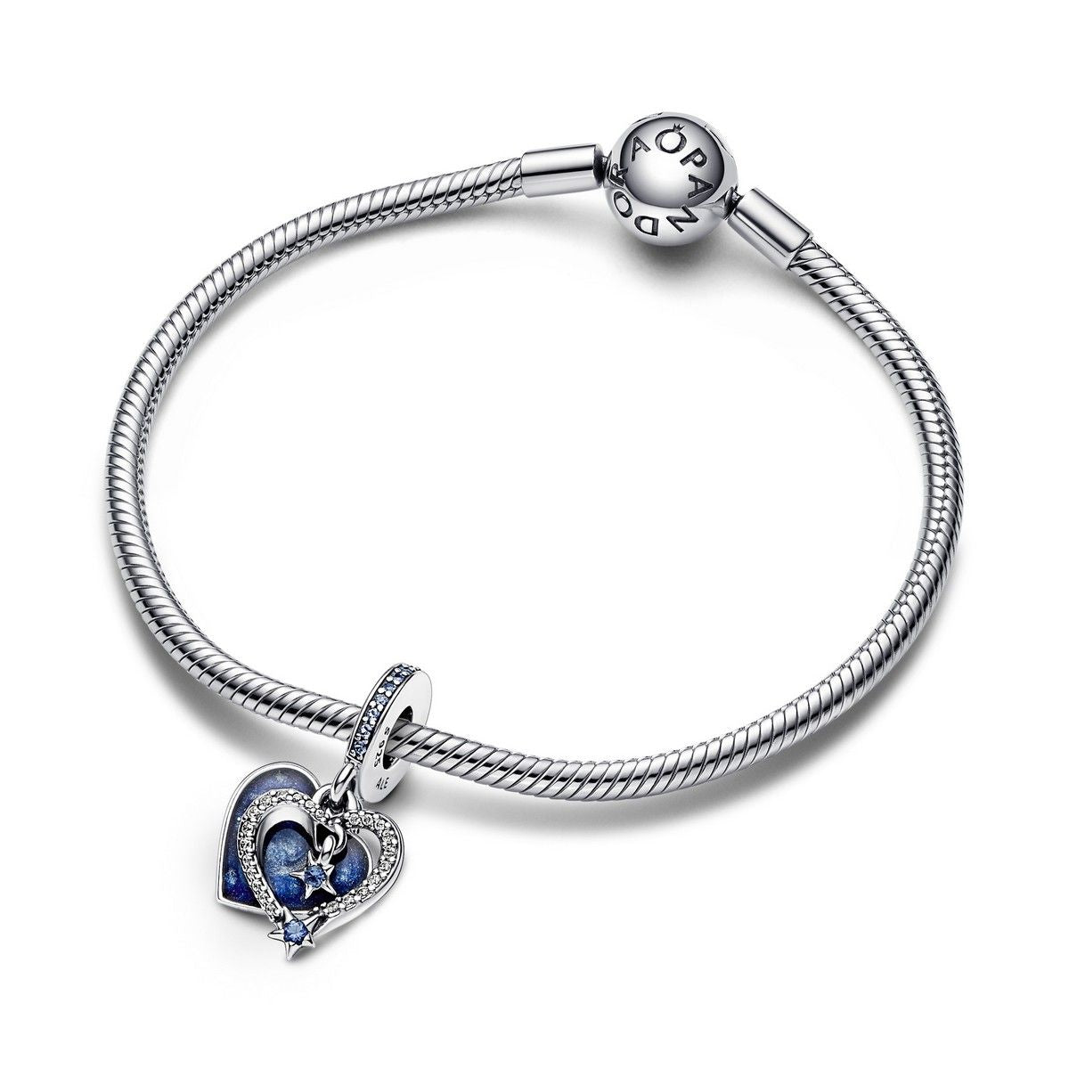 Pandora Celestial Shooting Star Heart Double Dangle Charm 792356C01, exclusief en kwalitatief hoogwaardig. Ontdek nu!