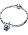 Pandora Celestial Shooting Star Heart Double Dangle Charm 792356C01, exclusief en kwalitatief hoogwaardig. Ontdek nu!