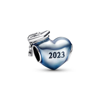 Pandora Blauwe 2023 hartvormige afstudeerbedel 792590C01